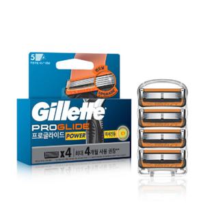 질레트 퓨전 프로글라이드 파워 면도날 4입/24년형
