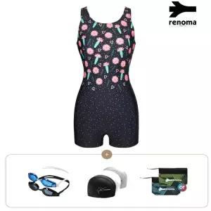 [롯데백화점]레노마 여성 선인장 U백 2부 반신수영복 수경수모세트 LS2F864SET_BK