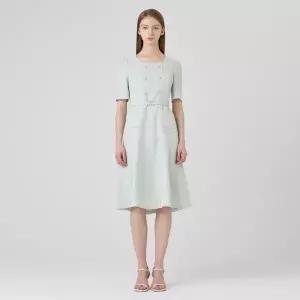 [롯데백화점]케네스레이디 루큰 더블 버튼다운 벨티드 원피스 (EWOPNE01)