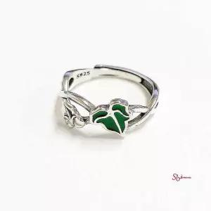 순은반지 프리사이즈 925실버링 초록을담은잎사귀lmn533