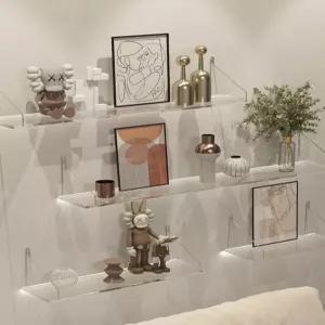 아크릴 아트월선반 무타공 벽걸이 잡지 진열 2개 세트