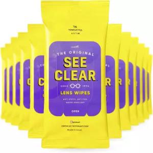 투명한 오리지널 렌즈 클리닝 물티슈 보기 - 미리 적신 안경 및 스크린 천 타월렛 스트릭 프리 스크래치