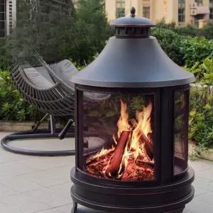 화목난로 야외 정원 미니 무연통 난로 화목 숯불 나무