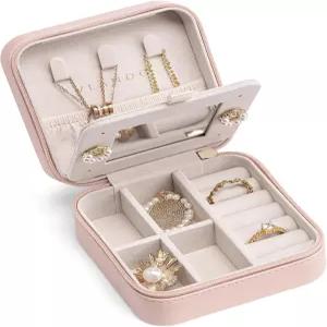작은 여행용 보석함 정리함을 위한 브란도 발렌타인 데이 선물 - 소녀 여성 신부 들러리 반지 귀걸이