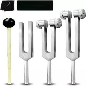 불교 요가 강사 사운드 힐러를 위한 리플렉스 해머가 있는 128Hz 256Hz 512Hz 튜닝 포크 세트 치유 차크라