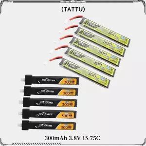 5PCS TATTU RC FPV 레이싱 드론 쿼드콥터용 BT2.0PH2.0 플러그가 포함된 300mAh 3.8V 1S 75C 1S Lipo Batte