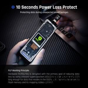 Dockcase Smart 2280 M.2 NVMe SSD 인클로저 사이버 LCD 디스플레이 최대 10GBps Type C를 갖춘 디자인