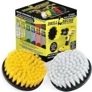 드릴 브러시 - 5인치 스핀 청소 키트 칼슘 미네랄 침전물 비누 찌꺼기 녹 단단한 물 얼룩 제거제 그라우트