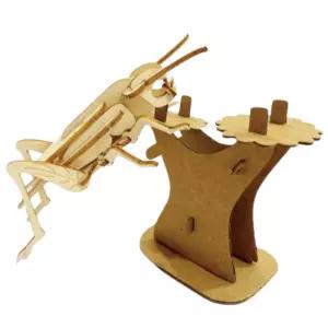 어린이 3D 입체 나무 퍼즐 곤충 모형 미니 메뚜기 만들기 우드퍼즐 DIY 조립 거치대 키트 재료 목재 피규어