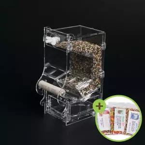 [하프클럽/올펫몰]아크릴 자동모이방 A1(미니)소형 새모이통 자동급식기