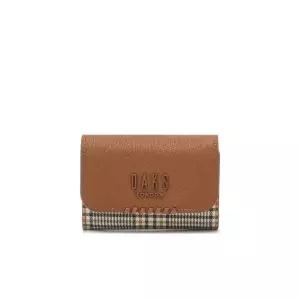 [롯데백화점]닥스 액세서리 [선물포장][MEGHAN]브라운 체크 배색 반지갑 DCWA2F624W2