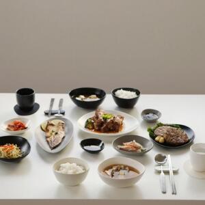 신혼 도자기 그릇세트 조약돌 6인 42P 한식기세트