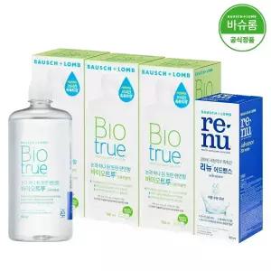 [공식] 바슈롬 바이오트루 렌즈세척액 500ml x3개 + 리뉴 어드밴스 355ml x1개