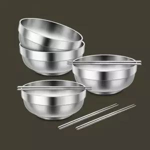 키친아트 대접 이중진공 국그릇 면기 젓가락 8P 세트 냉면기 냉면그릇