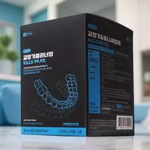 유지 장치 세정제 치아 교정기 의치 틀니 세척 클리너 120정 민트향