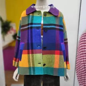 베네통 너티 체크 울코트 BACTA7461 BACT67361_DJ 707350