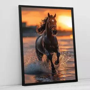 말 그림 액자 붉은말 포스터 풍수 A4 개업선물 사업운 현관 인테리어