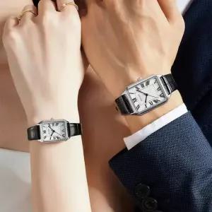 쥴리어스 스퀘어 탱크 사각 남자 여자 커플 가죽 손목시계
