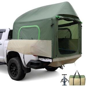 트럭 침대 텐트 5.5피트-8피트 캠핑용 펌프가 장착된 풍선 픽업 트럭 텐트 3,000mm 방수 이중 사용 픽업 텐트 또는 2인용 이중 층 메쉬 창문 및