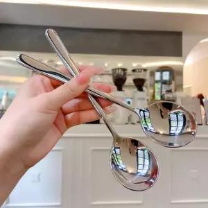 식당용 스테인리스 긴 손잡이 숟가락 대형 큰 스푼 4개