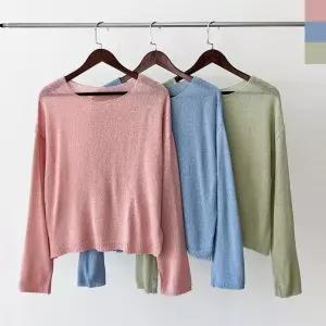 2L-CBB 1023 여자보트넥데일리여름긴팔니트