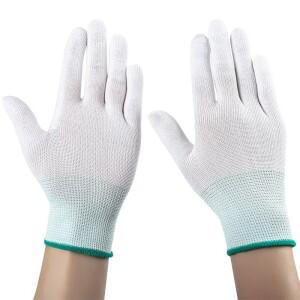 슬림 나일론 실 장갑  작업호환  미끄럼 방지 보호 고무 PU 코팅 손가락