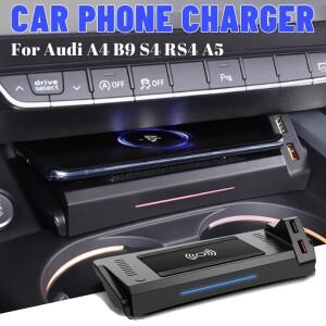 차량호환  무선 충전기 아우디 호환 A4 B9 S4 A5 2017-2021 충전 패드 휴대폰 거치대 고속 악세사리 인테리
