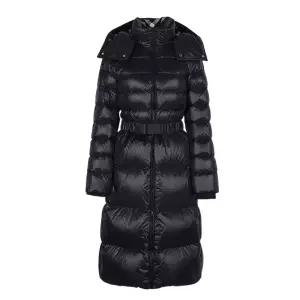 버버리 샌드센드 후드 벨티드 롱다운 패딩 블랙 80959541 / 81052211