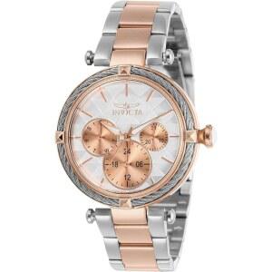 여성용 시계 스테인리스 골드, 캐주얼 스틸 18 스트랩, 쿼츠 인빅타 볼트