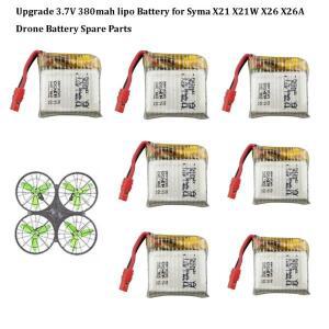 업그레이드 리포 배터리 3.7V 380mAh 충전기 포함 4축 항공기 배터리 예비 부품 시마 X21 X21W X26 X26A용