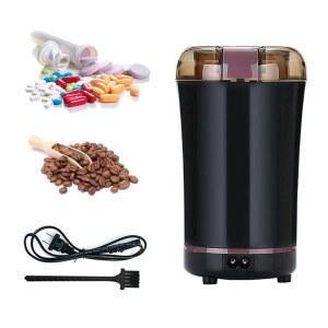 다기능 전기 알약 분쇄기 - 약과 비타민 또는 커피 원두 정제를 다양한 크기의 미세 분말 분쇄기로 갈아 튜브, 반려동물에게 먹이를 줄 수 있습니다(블랙)