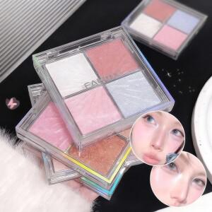 4색 글리터 하이라이터 파우더 팔레트 다이아몬드 하이 글로스 샤이니 브론저 얼굴  몸 화사하게 메이크업