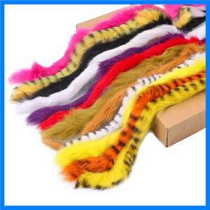 2PCS 5mm 와이드 토끼 모피 토끼 Zonker 스트립 거머리 스 트리머베이스 송어 연어 Steelhead 낚시 파리에