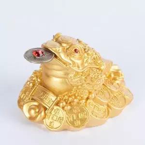 풍수 재물운 금전 두꺼비 조각상 개업 축하 선물 차량 인테리어 장식품 황금 미니