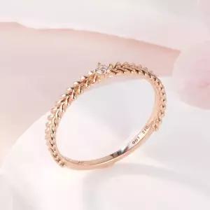 [비앤비골드] 18K 리프 2mm 랩그로운 다이아몬드 반지 NPR42377