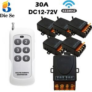 범용 리모컨 무선 스위치 원격 릴레이 켜기 끄기 스마트 호환 가전 및 조명용 DC 12V 30A 500M 433M 호환hz