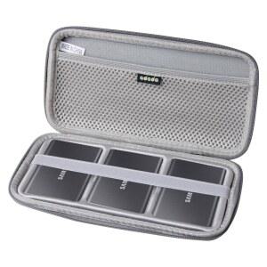 삼성 T7 / 터치 휴대용 SSD용 아다다 하드 여행용 케이스 1TB 2TB 500GB USB 3.2 드라이브 3개용 외장 솔리드 스테이트 (그레이)