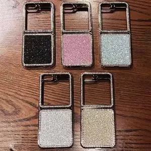 유니블링 갤럭시 z플립 6 5 큐빅 라인 데코덴 펄 글리터 케이스
