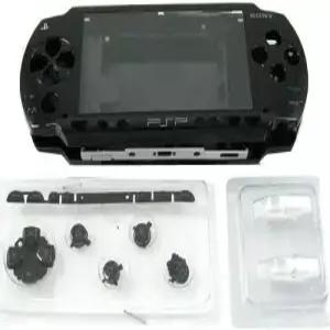 소니 PSP 1000 컬러 블랙을 위한 OSTENT 풀 하우징 수리 모드 케이스 + 버튼 교체