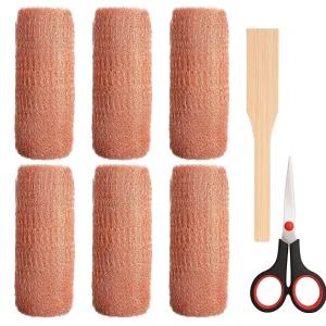 6롤 5인치 x 18피트 구리 메쉬 설치류 제어 스크린 내열성 녹 방지 구멍 차단 양모 마우스 차단기 정원