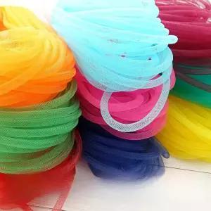 메쉬끈 부자재 탄성망관 컬러 네트 튜브 공예 DIY 머리장식 크리스마스 이벤트 소품