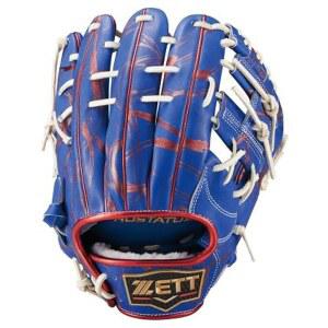 [ZET] 소프트볼용 글러브 프로스테이터스 2루 유격수용 겐다 소료 선수 프로야구 여름 축제 모델 BRGB32556A 로열 블루 화이트 2511 우투용 LH