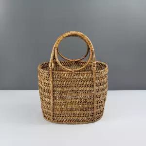 라탄 타원 소풍 바스켓 GC 미얀마 수공예 천연 내츄럴 바구니 가구 피크닉 GC538