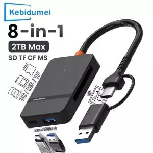 CF카드리더기 Card Reader 8-in-1 USB30USB-C For SD Micro TF CF MS Compact Flash Adapter Laptop PC Acc