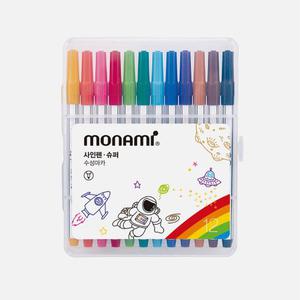 모나미 슈퍼 싸인펜 12색 세트 수성 사인펜 어린이 스케치용