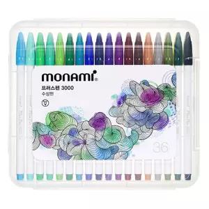 모나미 프러스펜 3000 36색 세트 플러스펜 수성펜 칼라 싸인펜