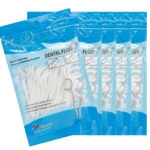 덴탈 플로스 일회용 치실 50p x 5개 세트 치아건강 치석제거 이쑤시개 치간칫솔