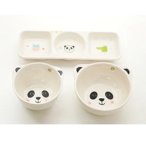 [국내산 어린이식기][모이내츄럴]동물3P세트_팬더