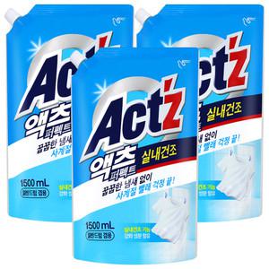 피죤 액츠 퍼펙트 실내건조 1.5lx3 일반드럼겸용 액체세제