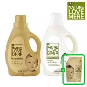 네이쳐러브메레 아기세탁세제 용기형+ 아기섬유유연제 용기형 1800ml 총 2개+세제 리필 500ml 1팩